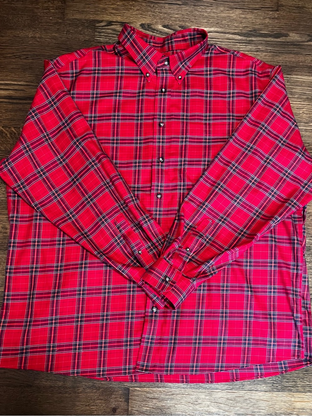 🌲 Jos. A. Bank Traveler Collection Red Plaid Button-Down Shirt XXL